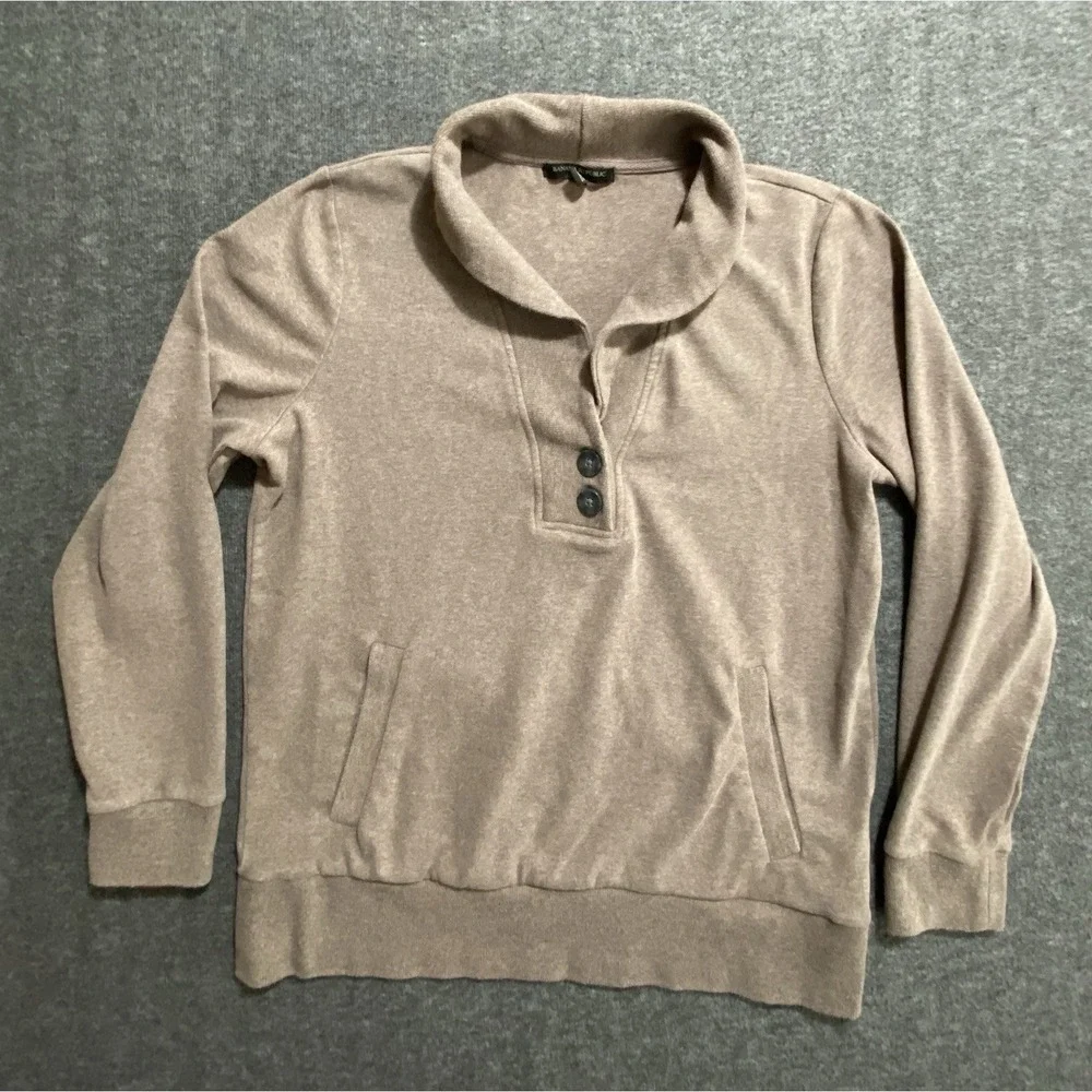 Banana Republic Sweater Brown Collar Preppy School Size L